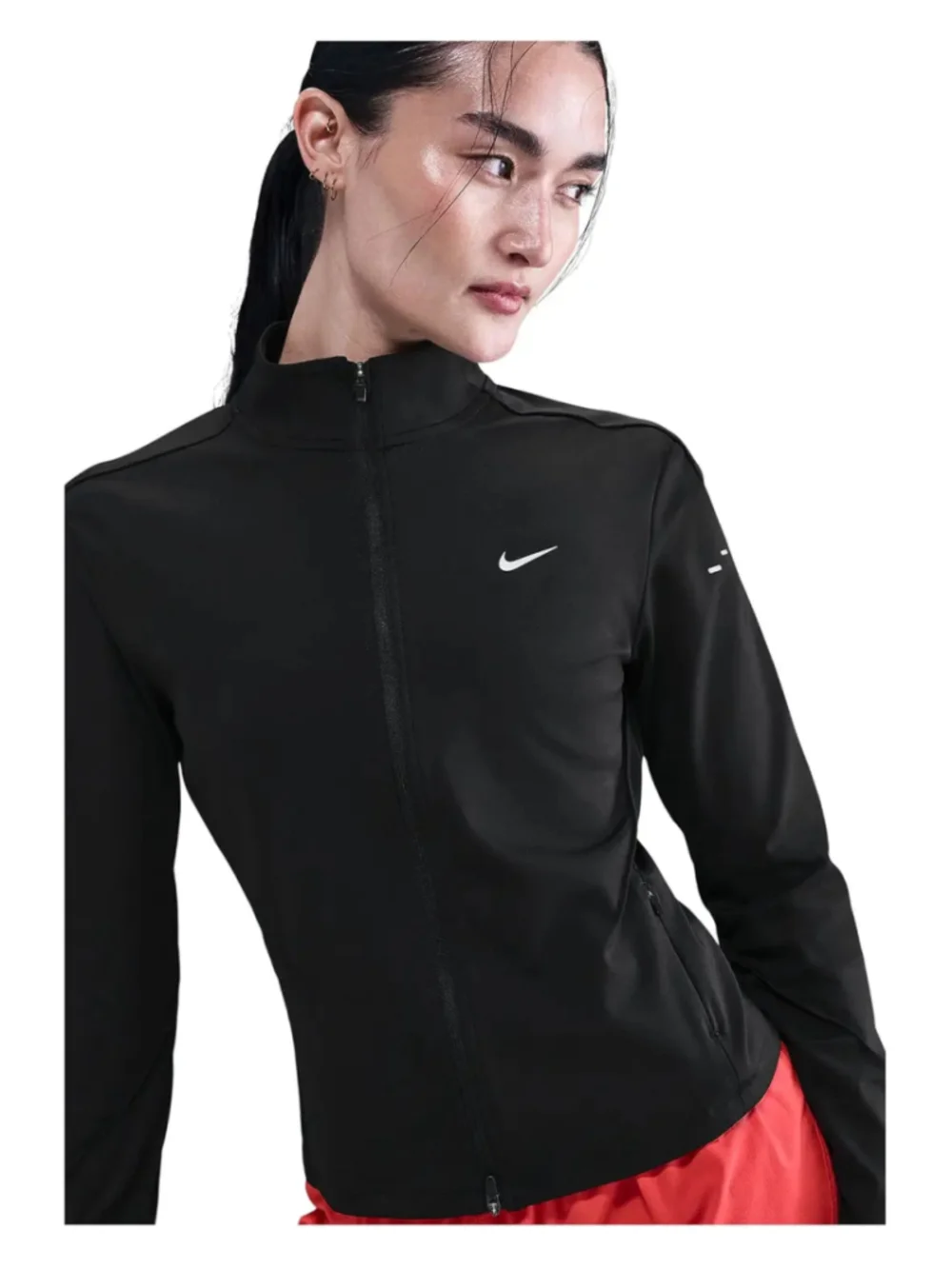 Nike Swift Dri-FIT Full Zip Running Top Women L Black IB1998-010 NWT
